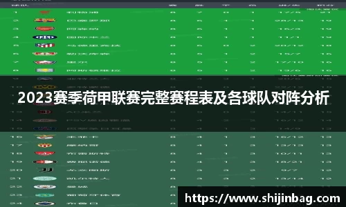 2023赛季荷甲联赛完整赛程表及各球队对阵分析